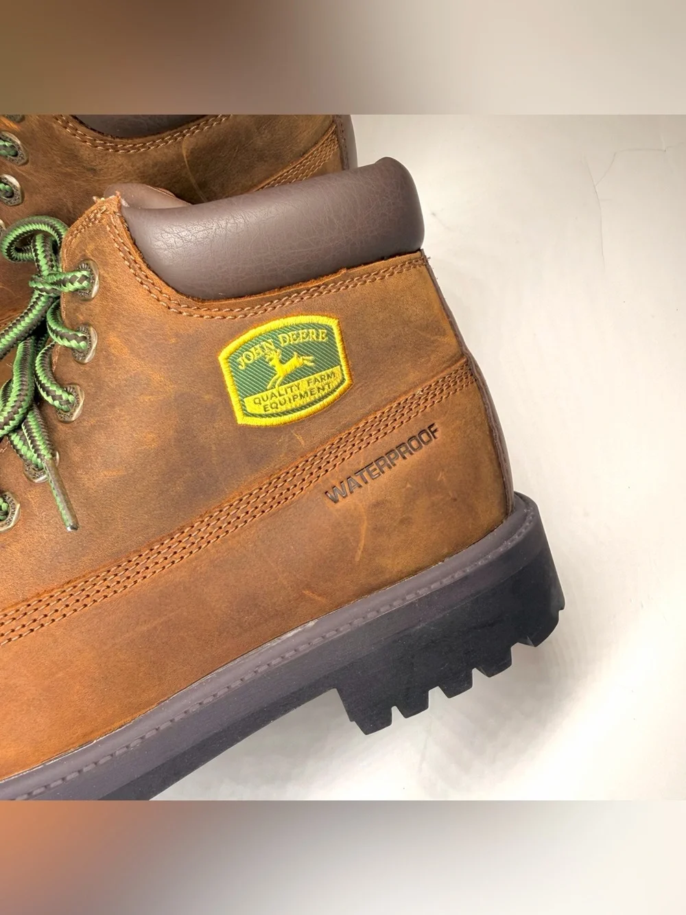 John Deere Men's Sergeants - Dozer Brown Leather Work Boots Size- 8.5